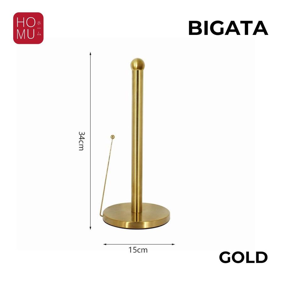 HOMU BIGATA – Tempat Tisu Kitchen Paper Roll Towel Holder Stainless Steel