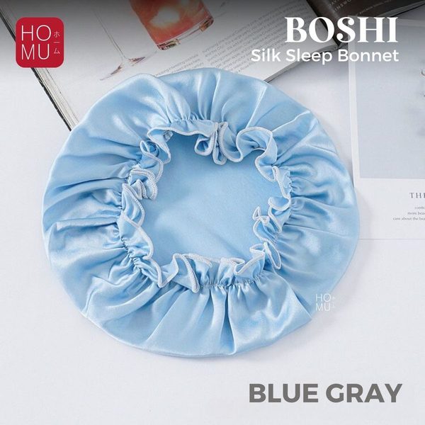 HOMU Boshi Silk Sleep Bonnet Topi Tidur 100% Sutra Organik Natural NightCap