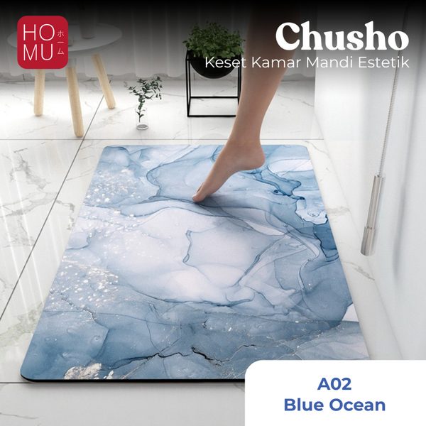HOMU CHUSHO Stylish Bathroom Mat Keset Kamar Mandi Dapur Diatomite Lembut Anti Slip Cepat Kering