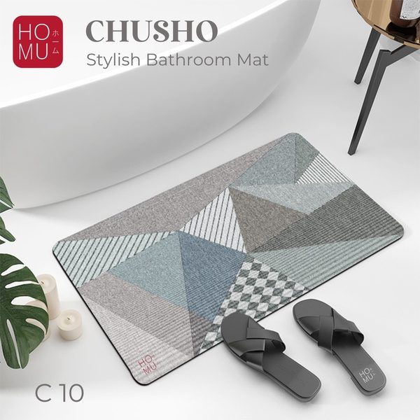 HOMU CHUSHO Stylish Bathroom Mat Keset Kamar Mandi Dapur Diatomite Lembut Anti Slip Cepat Kering