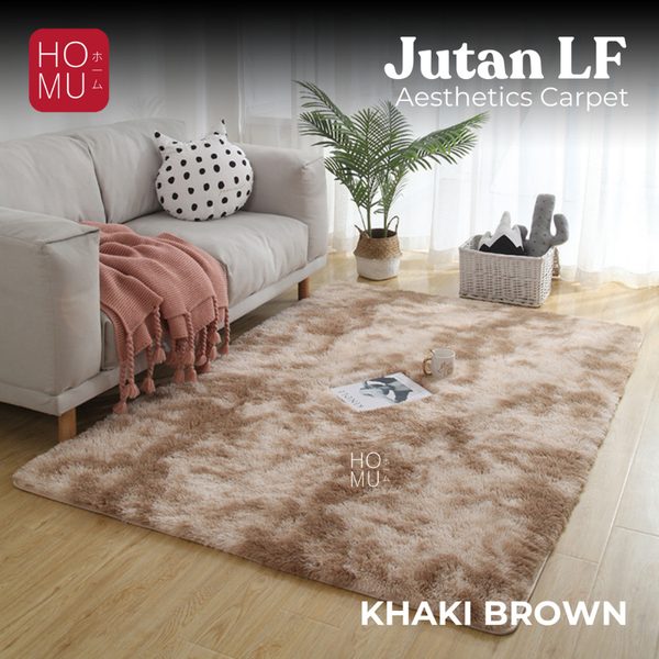 HOMU Jutan LF Karpet Bulu Panjang Lembut Multi Warna Aesthetics Multi Color Long Fur Carpet
