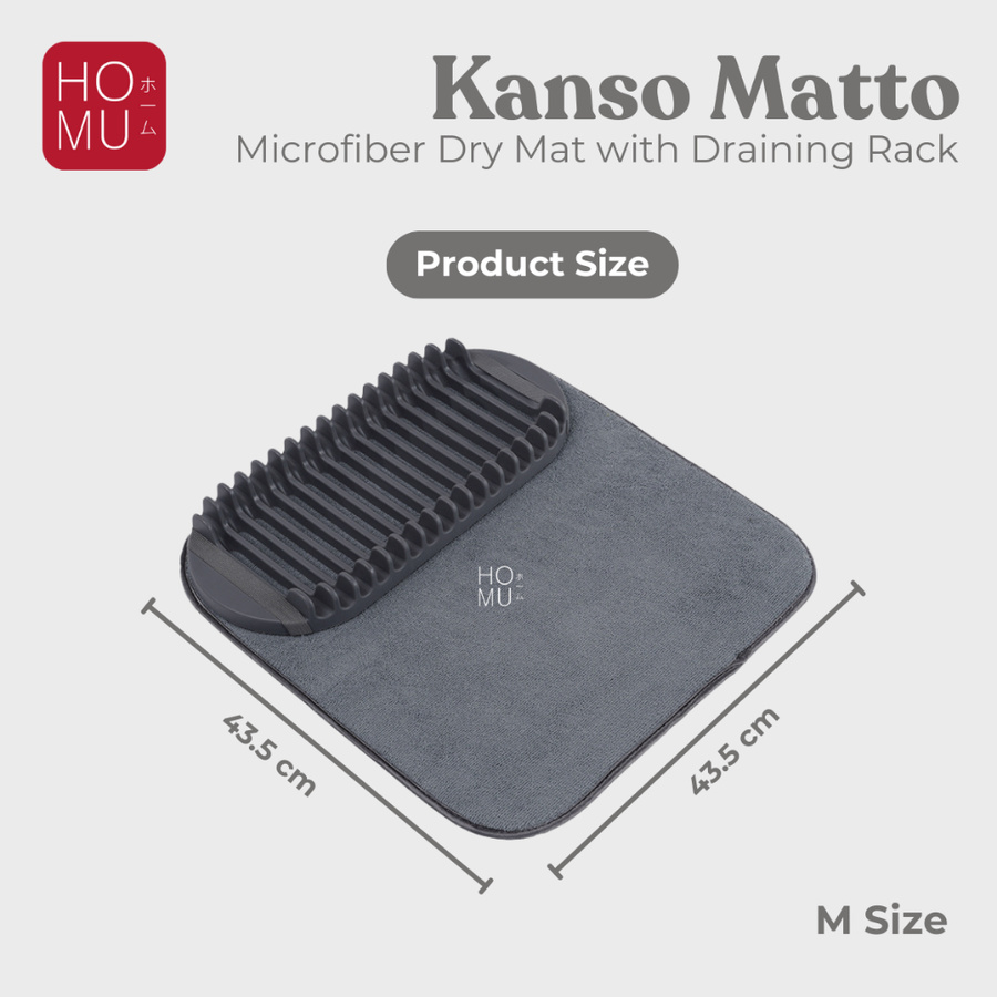 HOMU KANSO MATTO Microfiber Kitchen Drying Mat Rak Alas Pengering Piring Cangkir dan Peralatan Dapur