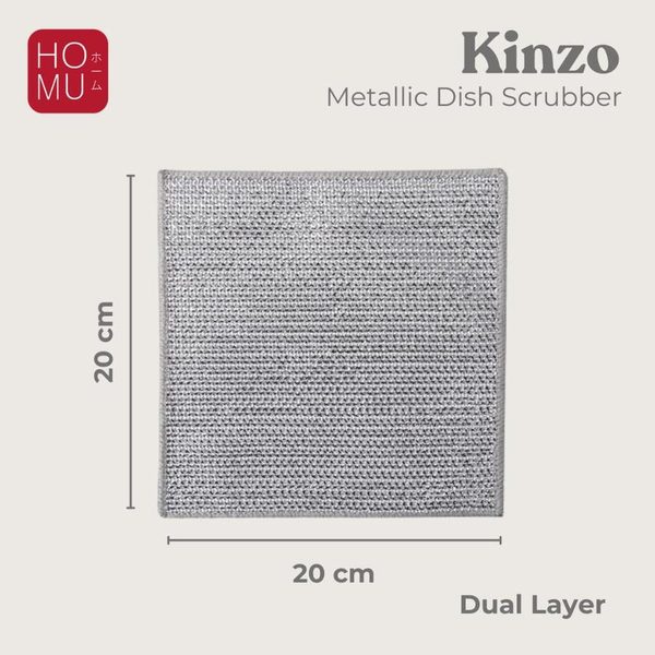 HOMU Kinzo Metallic Dish Scrubber Kain Kawat Penggosok Noda pada Piring Wajan dan Panci Anti Gores