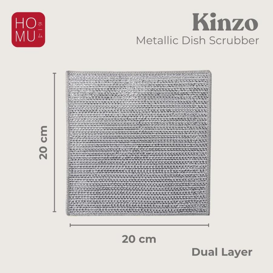 HOMU Kinzo Metallic Dish Scrubber Kain Kawat Penggosok Noda pada Piring Wajan dan Panci Anti Gores