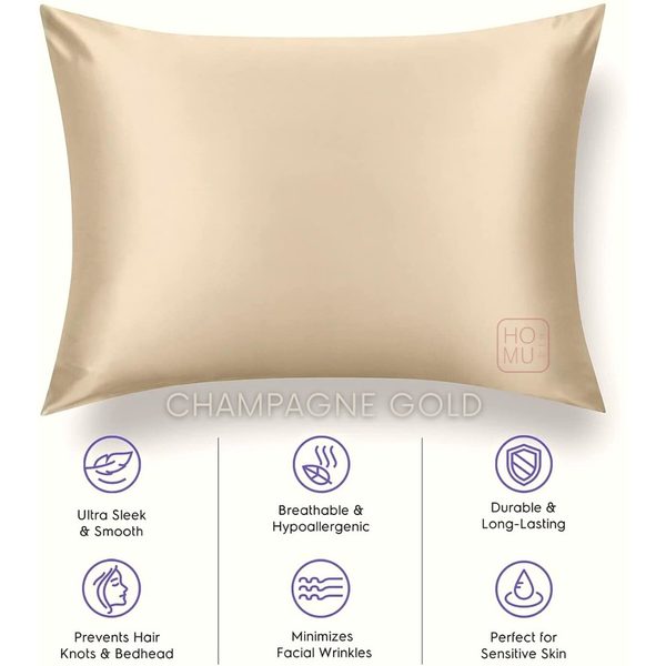 HOMU KUWAKINU 22 100% Natural Mulberry Silk Pillowcase Sarung Bantal Sutra Organik QUEEN SIZE