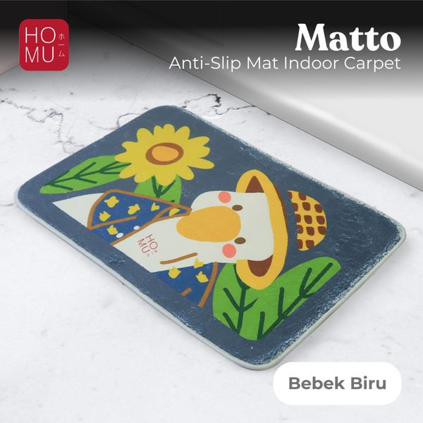 HOMU Matto Keset Kamar Bulu Domba Halus Corak Mewah Cute Print Anti-Slip Door Mat