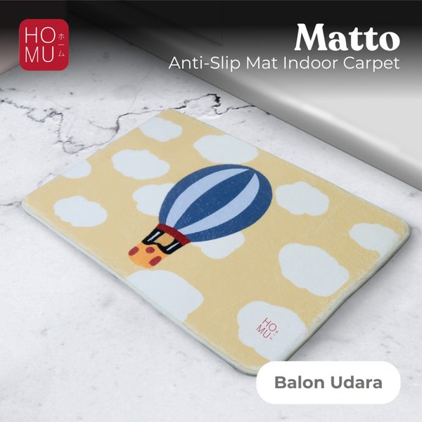 HOMU Matto Keset Kamar Bulu Domba Halus Corak Mewah Cute Print Anti-Slip Door Mat