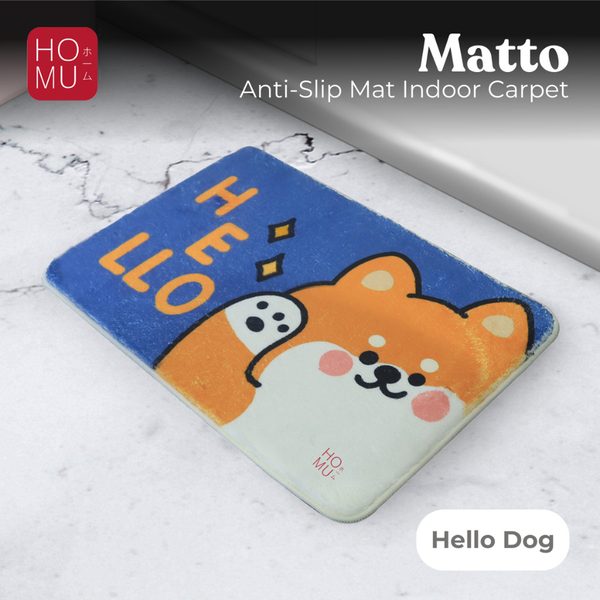 HOMU Matto Keset Kamar Bulu Domba Halus Corak Mewah Cute Print Anti-Slip Door Mat
