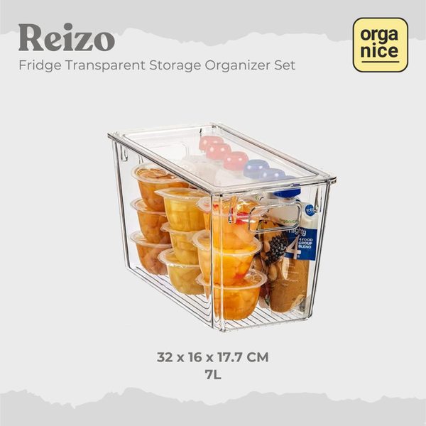 ORGANICE Reizo Premium Transparent Fridge Organizer Satuan Kotak Penyimpanan Kulkas Transparan