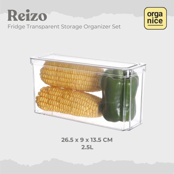 ORGANICE Reizo Premium Transparent Fridge Organizer Satuan Kotak Penyimpanan Kulkas Transparan