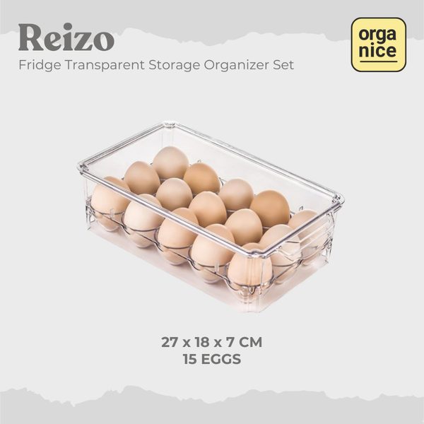 ORGANICE Reizo Premium Transparent Fridge Organizer Satuan Kotak Penyimpanan Kulkas Transparan