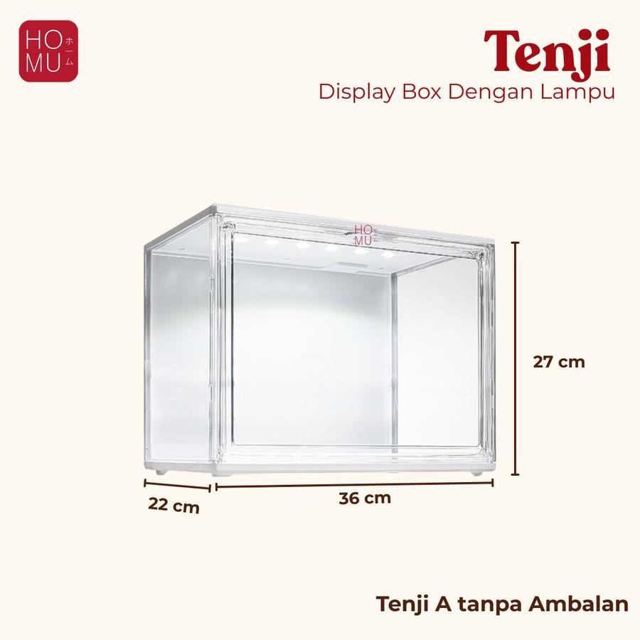 HOMU TENJI – Transparent Storage Box LED PREMIUM Acrylic Action Figure Kotak Rak Pajangan Akrilik dengan Lampu LED