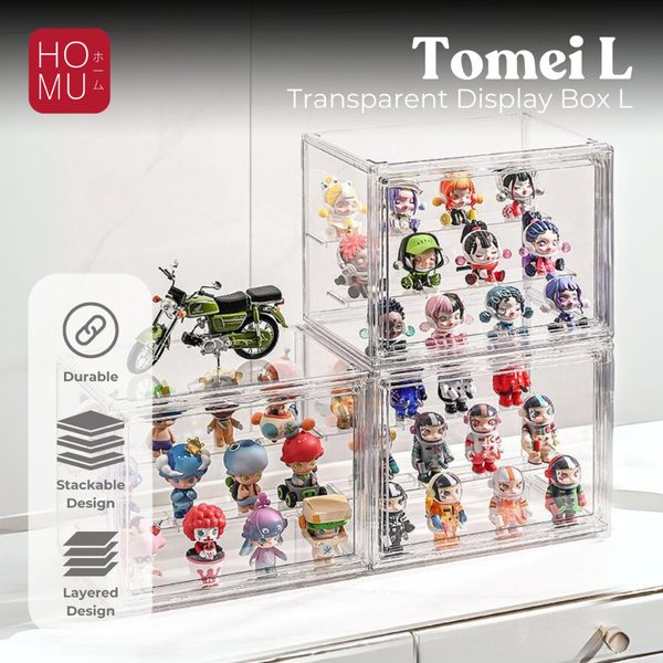 HOMU TOMEI L – Transparent Storage Display Box PREMIUM Acrylic Action Figure Kotak Rak Pajangan Akrilik